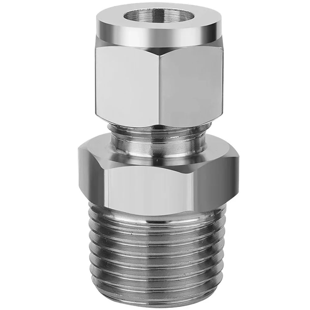Conector de tubo recto de compresión de doble casquillo macho NPT, unión de compresión de acero inoxidable 304(20MM*1INCH)