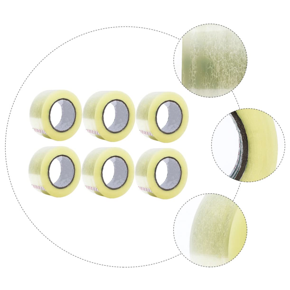 6rollen Transparentes Klebeband Stark Klebend für Verpackung mit Fixierverschluss und Geräuscharmem Design Reißfest und Langlebig