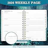 Diary 2026 - Diary 2026 from Jan. to Dec. 2026, 2026 DIARY A5 Week to View with Hard Cover and Back Pocket, 21.3 x 14.7 x 1.6 cm - Green Aurora - Image 5