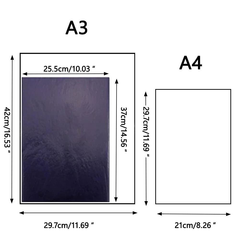Lot de 500 feuilles de papier de transfert carbone bleu 25,5 x 37 cm pour dessin, écriture, fournitures scolaires de bureau