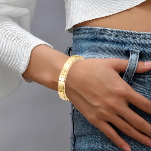 Gold Bracelet for Women 18K Gold Plated Square Bracelet Stretch Elastic Bracelet Fashion Bracelet Jewelry2
