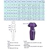 JASAMBAC Business Dresses for Women for Work Office Bodycon Pencil Dress Knee Length Black
