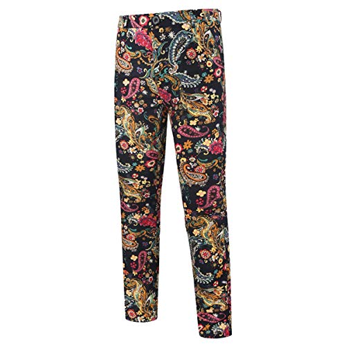 Cloudstyle Mens 2 Piece Print Suit Floral Party Dress Jacket Slim 2 Button Blazer Pants4