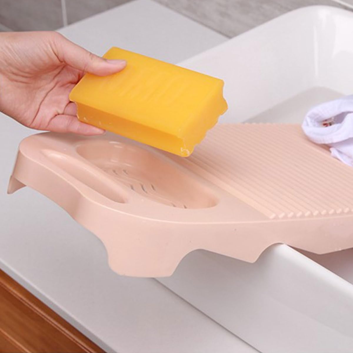 Vaguelly Tablas de Lavar Ropa Antideslizantes 2 Piezas Hogar, de Plástico Resistente, Tamaño Pequeño, Color Rosa, Ideales para Lavado Manual y Ropa Delicada