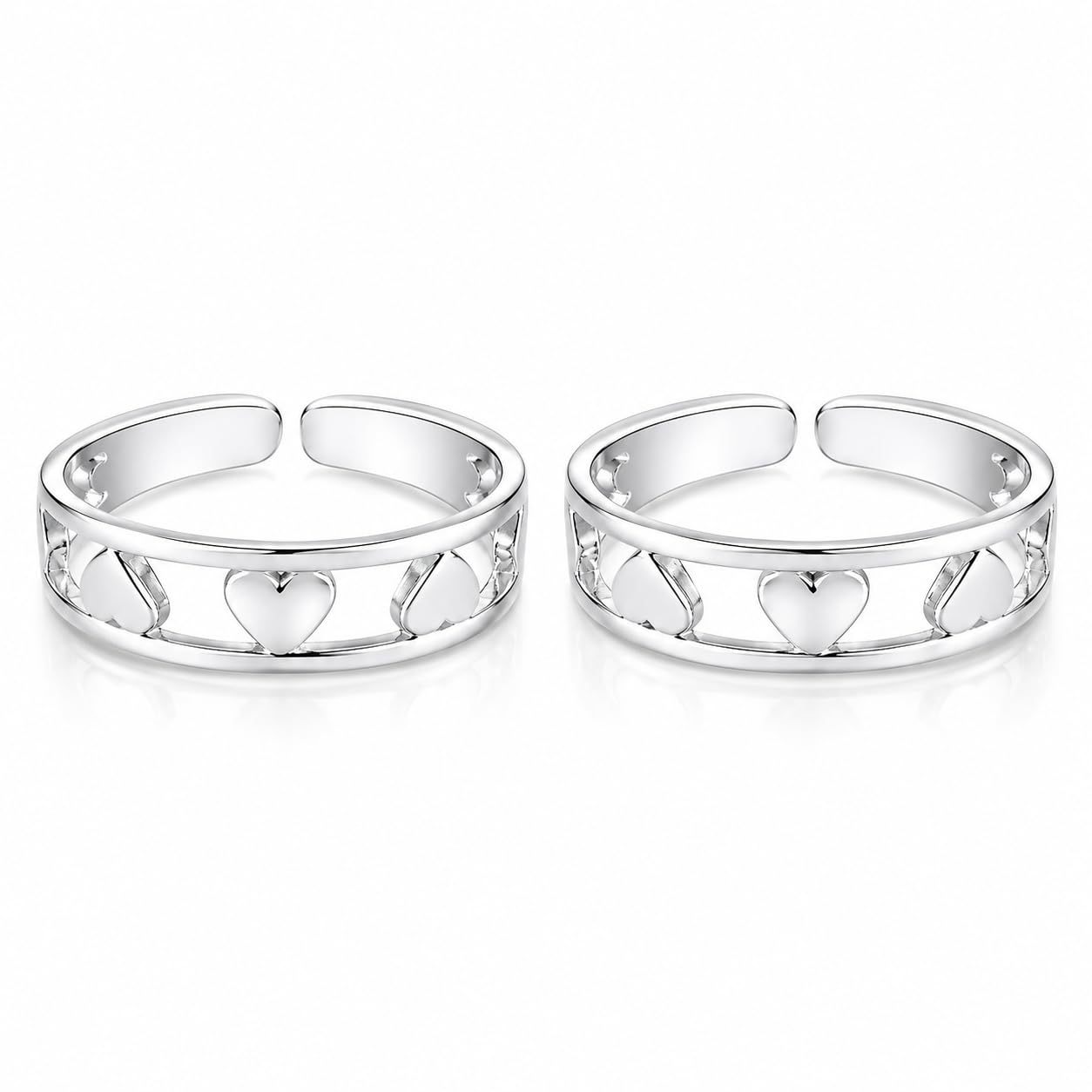 nemichand jewels Pure 925 Sterling Silver Heart (Leg Finger Rings) Chandi Bichiya Toe Rings For Women (Free Size)-picture-52