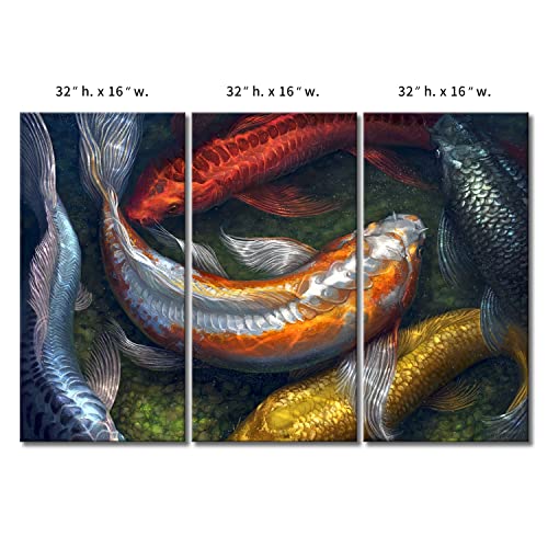 First Wall Art - Colorful Koi Swimming In Water Wall Art Painting The Picture Print On Canvas Animal Pictures For Home Decor Decoration Gift #TOP6