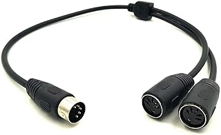 FackLOxc 50cm MIDI DIN 5Pin Y Splitter Adapter Cable Male to Double DIN-5 Female Extension Cord Line for MIDI Keyboards MIDI 5P Male to Double 2x DIN-5 Female Extension Cord