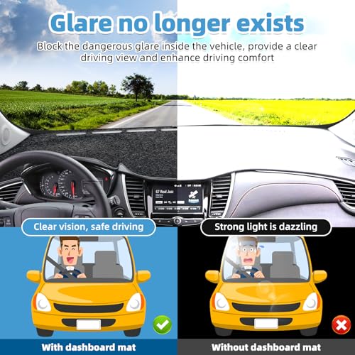 Image of Dash Cover Mat Compatible with Chevrolet Chevy Trax 2017-2022 Non-Slip Dashboard Cover Mat Sunshade UV Rays Protector Interior Accessories