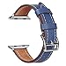V-Moro Apple Watch Band, 42mm Single Tour Luxury Genuine Watch Leather Bands Strap Bracelet Replacement Wrist Band With Adapter for Apple iWatch (Single Tour 42mm Blue)