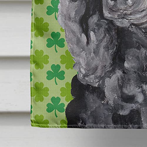 Drapeau Caniche Noir en Toile Résistante Thème Trèfle St. Patrick