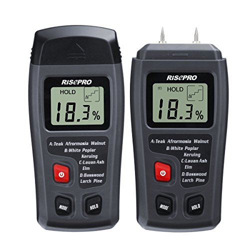 Wood Moisture Meter, RISEPRO Digital Moisture Meter 2 pins Wood Moisture Tester Water Content MT-10 - Thumbnail 4