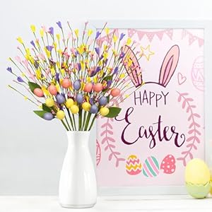 10pcs easter decorations eggs berry stems spring artificial picks decor for home table vase centerpiece  urban country home decor