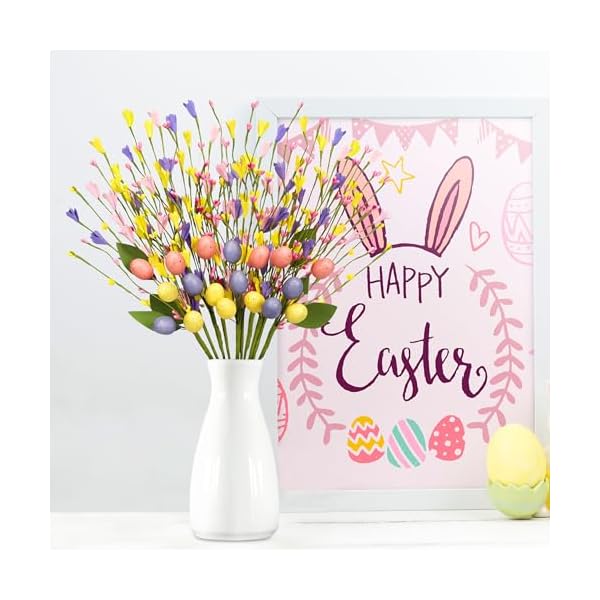 10pcs easter decorations eggs berry stems spring artificial picks decor for home table vase centerpiece  urban country home decor