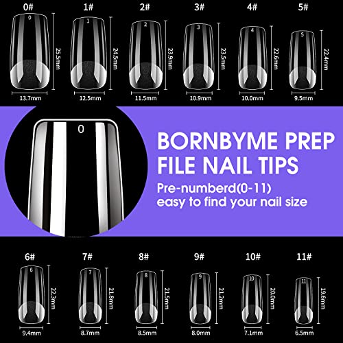 Medium Square Soft Gel Nail Tips, Bornbyme 600Pcs Pre Buff Full Cover Shaped Nail Extenison Tips Half Matte Gel X Nail Tips Acrylic False Nail Tips #TOP3
