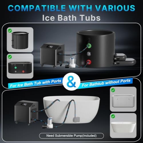 Ice Bath Chiller, 1HP Cold Plunge Water Chiller for Ice Bath Tubs