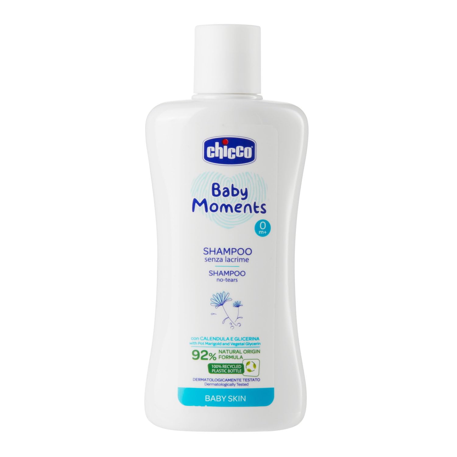Chicco Baby Moments Shampoo Senza Lacrime, Shampoo Bambini Senza Parabeni 0+ Mesi, 200 ml