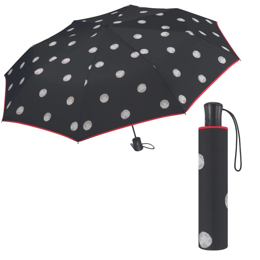 Happy Rain Paraguas plegable de mujer - Sistema Antiviento- Automático- Ligero-Práctico- Topos -Diámetro 94cm