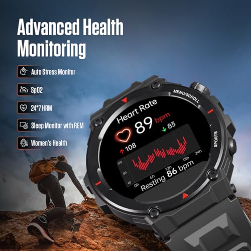 Image of Fastrack Titan Xtreme PRO Smartwatch with 1.43 AMOLED Display with 466 * 466 Pixel Resolution|SingleSync BT Calling|AI Voice Assistant|100+ Sports Modes and Watchfaces|Upto 5 Day Battery|IP68