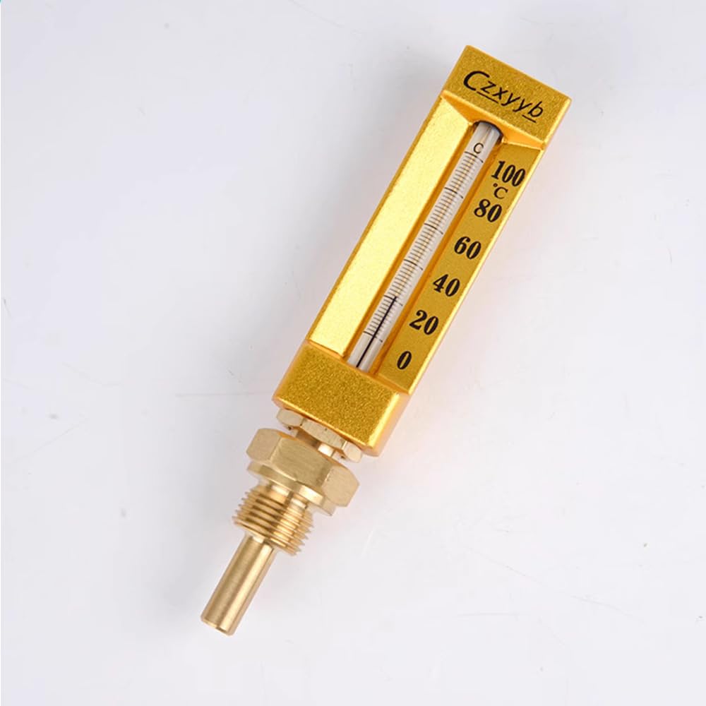 Industrial Thermometer WNY-11 0-100° C L=60mm G1/2 Straight Type Marine Copper Sheath Thermometer Rugged and Easy to Read