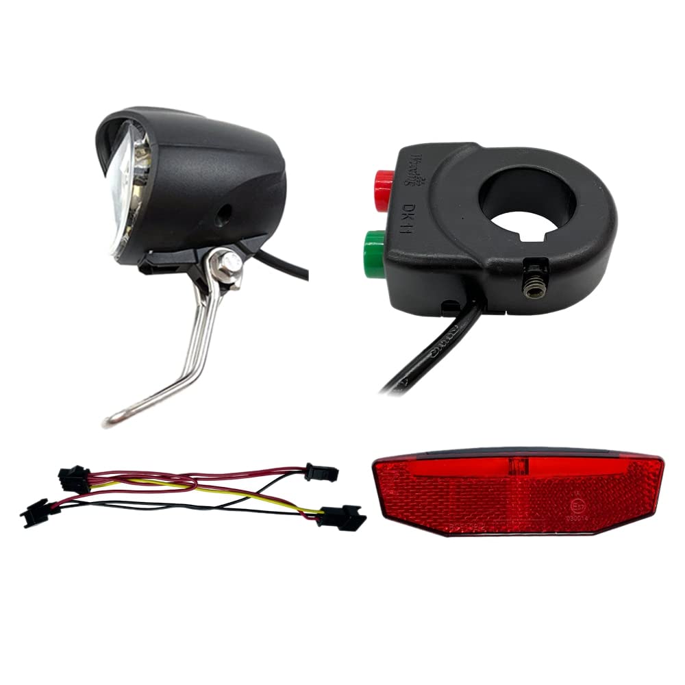 Set di luci Anteriori e Posteriori per Bicicletta elettrica 12-72 V Kit di Cavi di Collegamento per fanale Posteriore per Bici elettrica Accessori per Bici elettriche