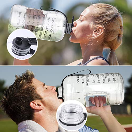 FRETREE Gallon Water Bottle Portable Water Jug - Fitness Sports Daily Water Bottle with Motivational Time Marker, Leak-Proof Gym Bottle for Outdoor Camping(1 Gallon/73 oz) - Thumbnail 6