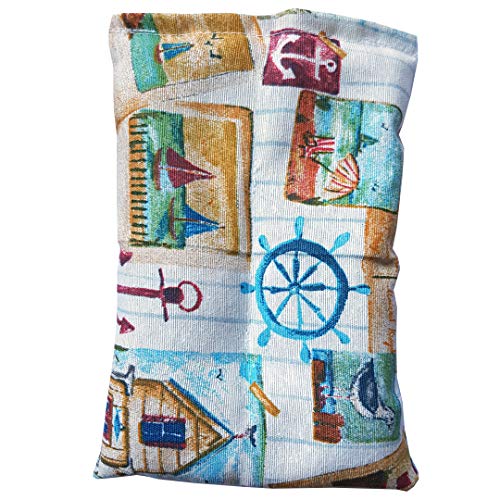 Decolores | Cojín Térmico Semillas con Estampado Marino. Saco de calor y frío Para calentar en microondas.