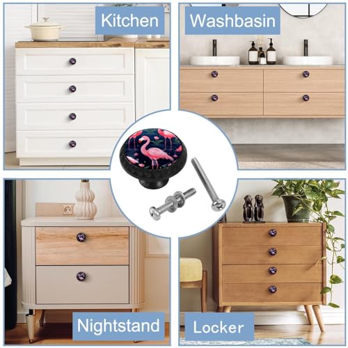 Boutons de tiroir ronds noirs Lot de 4 poignées avec vis pour commode