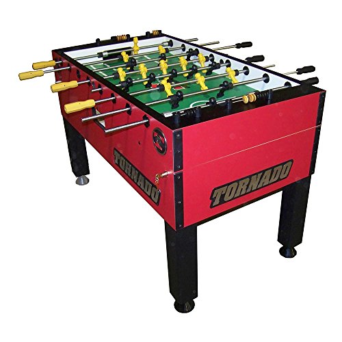 Tornado Tournament 3000 Foosball Table - Made in The USA - Commercial Quality for The Home - Incredible Table Soccer Game (1 Man Goalie, Red)