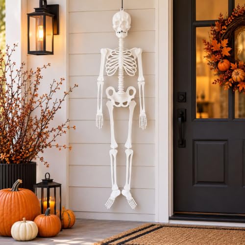 Halloween Skeleton Decoration, 5 Ft Glow in the Dark,Door Hanger Props - image 4