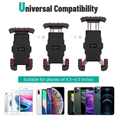 Image of Inkbird LERWAY Bike Phone Holder Bike & Motorcycle Phone Mount Universal Mount with 360 Rotation Handlebar Clamp with Aluminum Arms for Smartphones and GPS Devices Between 4.6 and 6.5 inches