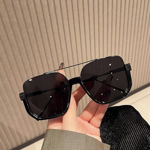 Vintage Oversized Sunglasses Fashion Men Women Square Shades Eyewear Trendy Popular Design UV400 Sun Glasses3