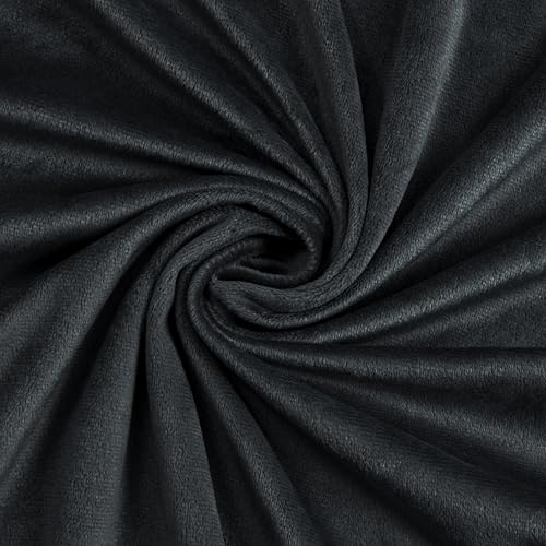 2 Yards Black Minky Fabric 72” X 65" inches Wide Minky Cloth, Soft Plush and Skin Friendly Thickened Sheer Fabric by The Yard for Baby Blanket,Throws,Pillow Cover, Scarf,Cuddly Toys,Baby Accessories