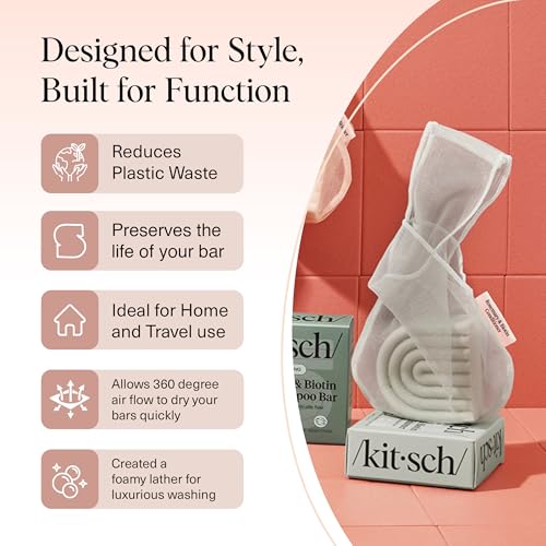 Kitsch Soap Saver Bag – Patented Mesh Bag Soap Holder with Tag Identifier - image 4