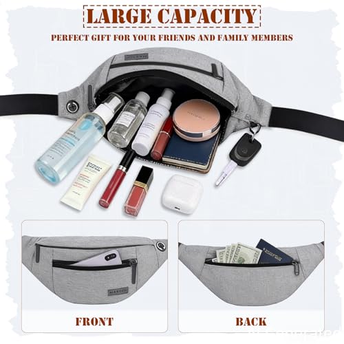 Image of MAXTOP Large Crossbody Fanny Pack with 4-Zipper Pockets,Gifts for Enjoy Sports Festival Workout Traveling Running Casual Hands-Free Wallets Waist Pack Phone Bag Carrying All Phones