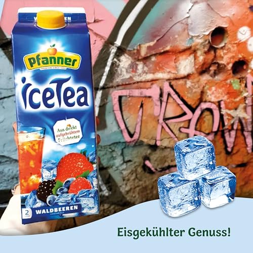 Pfanner Eistee Waldbeere im Vorratspack – Direkt aufgebrühter Früchtetee mit Waldbeerensaft verfeinert (6 x 2 l)