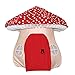 ASWEETS Mushroom Home Cotton Canvas Play Tent, Red/Tan