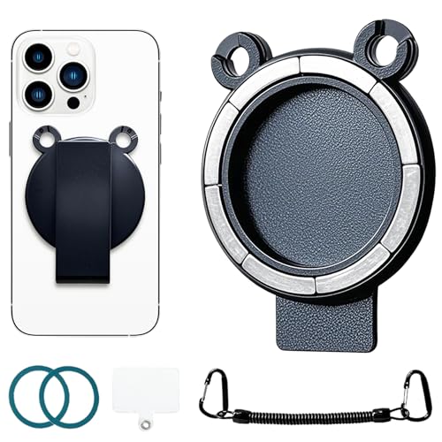 Fofvccv Soporte magnético universal desmontable para cinturón de teléfono con cadena antirrobo, funda segura resistente para senderismo, mochila de viaje, clip de teléfono manos libres para iPhone