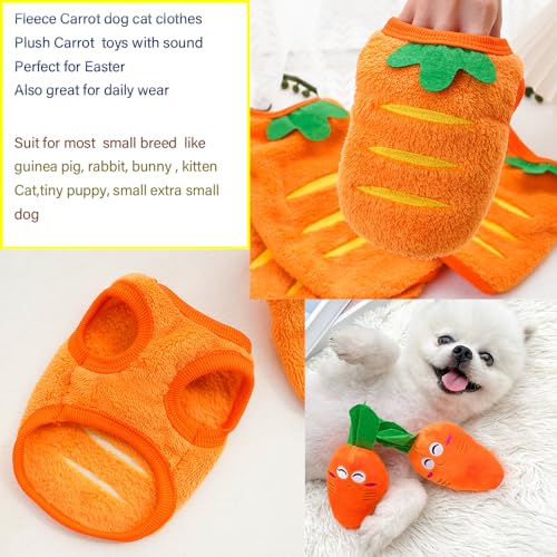 ANIAC XS Dog Sweater and Carrot Toy Set Warm Cat Clothes Fleece Puppy Sweatshirt for Small Dogs Girl boy Chihuahua Sweater Carrot Easter Costume for Yorkie Pug (Orange, Small) by ANIAC - Image 4