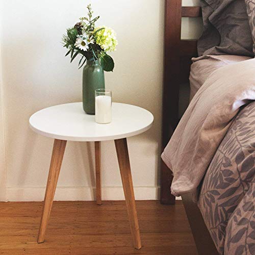 STNDRD. Bamboo End Table: Mid-Century Modern. Bedside Nightstand or Living Room Side Table (Set of 1)