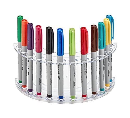 AdirOffice Acrylic 12 Pen Premium Moon Shaped Display Stand - Pack of 2