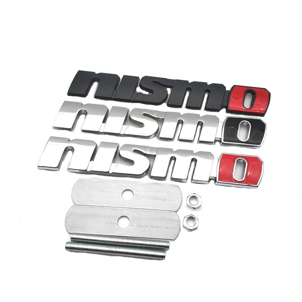 JinYe Car Styling Metal Front Grille Nismo Auto Emblem Accessories Badge Grill for Nissan car Styling (Silver with Red)