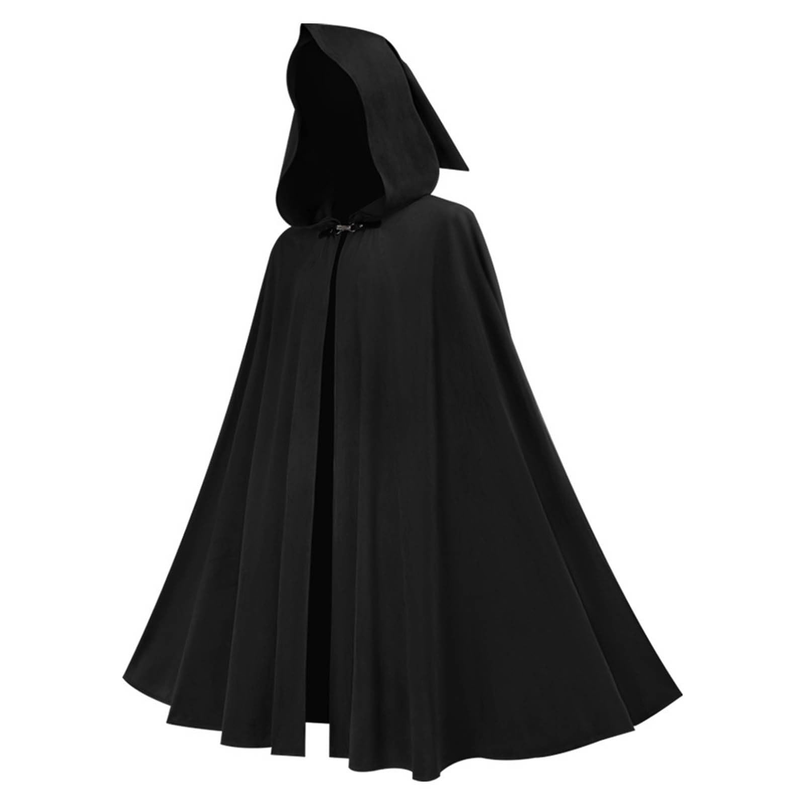 Generisch Mantello medievale con cappuccio, unisex, per adulti, per Halloween, giochi di ruolo, gotico, con design cavaliere e teschio