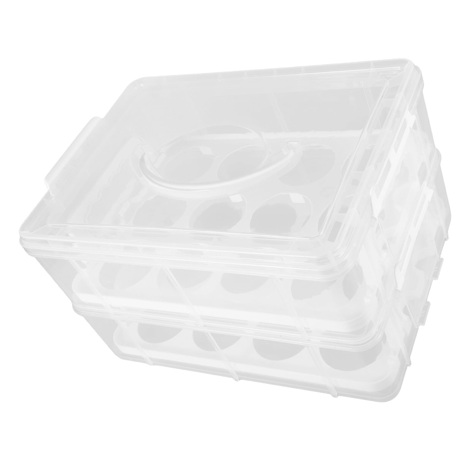 Contenitore Trasporto Cupcake Bianco Plastico Doppio Strato