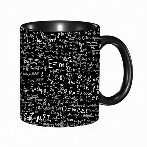HRRASFAZF Taza divertida de cerámica de 11 onzas,Ecuaciones y fórmulas físicas Tema matemático Resumen Ecuaciones físicas,Tazas Originales de Desayuno - Graciosos Ideas para Regalos - Cerámica 330 ml