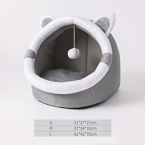 Miniatura 2 de Camas para gatos  Cama para perros pequeños con parte inferior antideslizante, cueva para gatos y perros con juguete colgante, cama para cachorros