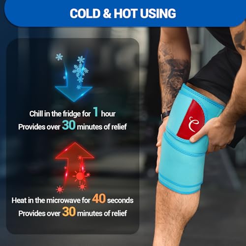 Image of Comfytemp Knee Ice Pack Wrap with 2 Soft Gel Pack, Reusable Ice Knee Brace