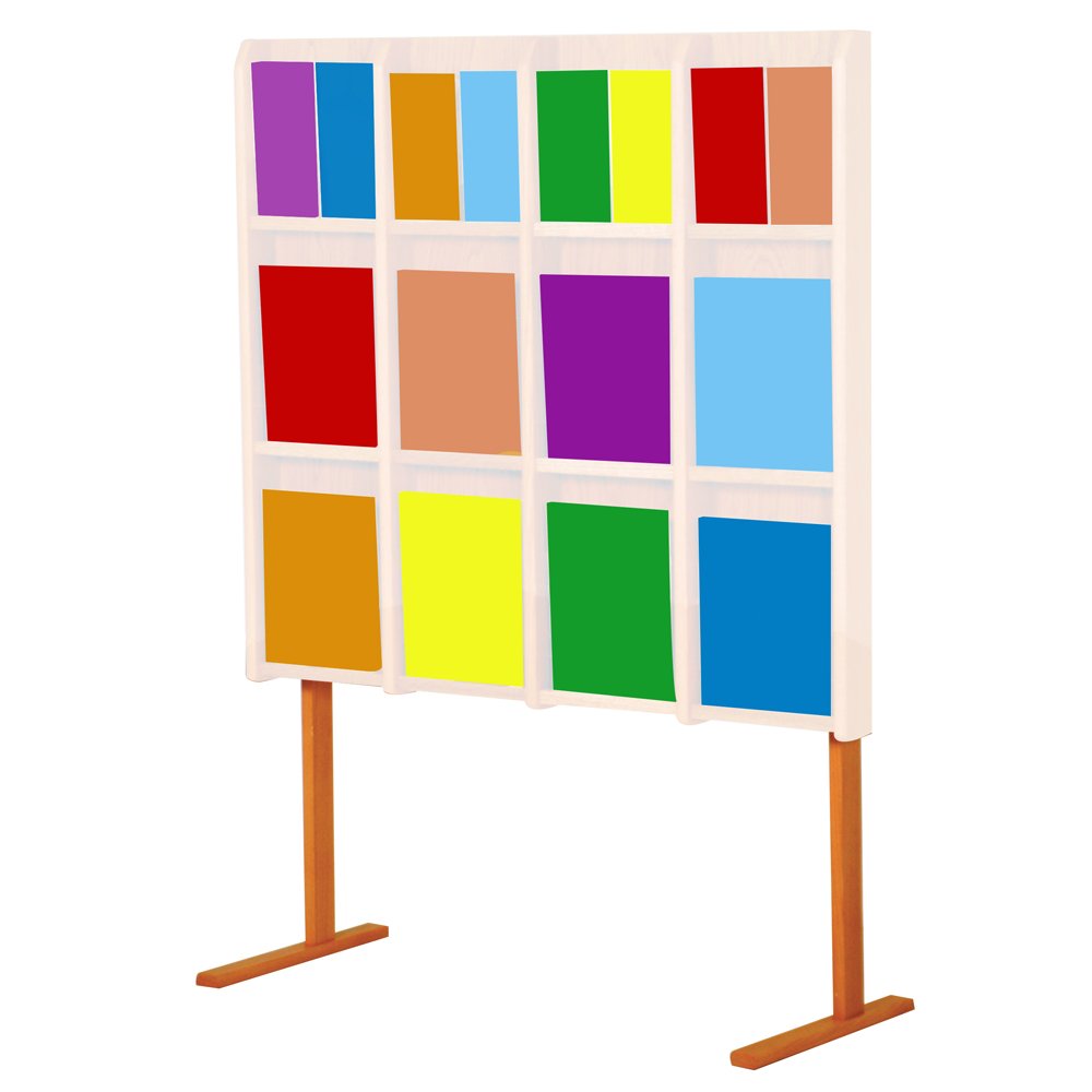 Wooden Mallet Optional Accessory Solid Floor Stand for Divulge Displays, Medium Oak