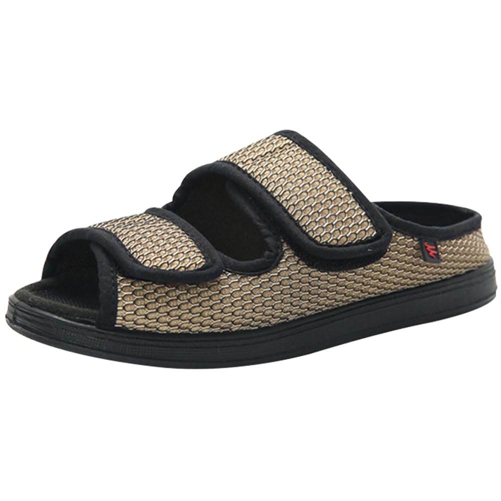 AZMAHT Sandales Chaussons Diabétiques Hommes - Chaussures Respirantes Réglables Pour Pieds Gonflés, Oedème, Arthrite