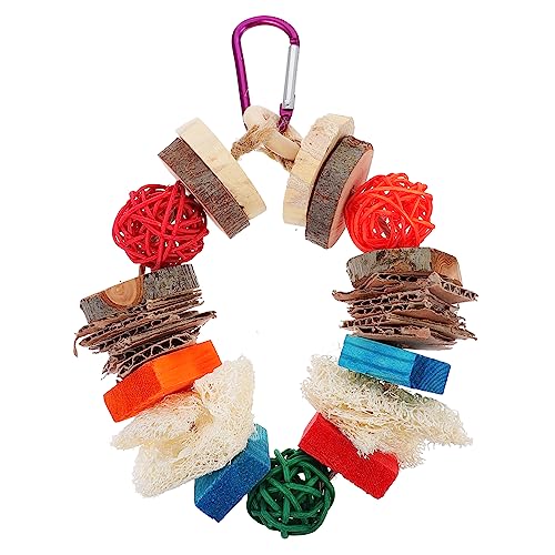 Abaodam Bird Perch Swing for Parrots Natural Pine Chewing and Training Supplies Durable Bird Cage Accessory for Birds and Exercise