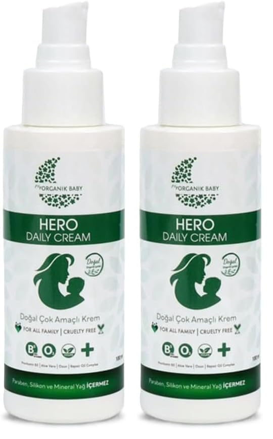 Çok Amaçlı Hero Daily Cream (Krem)-%99 Doğal Içerik Provitamin B5 Içeriği Anlık Yatıştırıcı 100ml (2 paketi)